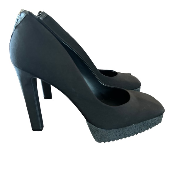 DKNY Zayne Platform Pumps Square Toe Dressy Sleek Stiletto Heels Black Size 9.5 - Picture 5 of 11